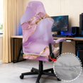 thumbnail image 3 of SCRAWLGOD Marble Print Golden Violet Pattern Gaming Chair Cover with Armrest Cover, Elastic Computer Reclining Chair Slipcover Removable Computer Chair Cover Non Slip Desk Chair Seat Protector, 3 of 7
