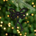 thumbnail image 2 of Northlight Set of 4 Black Glitter Bowtie Christmas Ornaments 6", 2 of 6