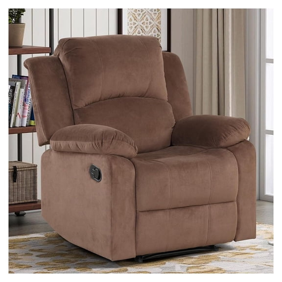 Recliner Chair, Soft Fabric Single Sofa, Living Room Bedroom Recliner, Heavy Duty Reclining, Light Brown