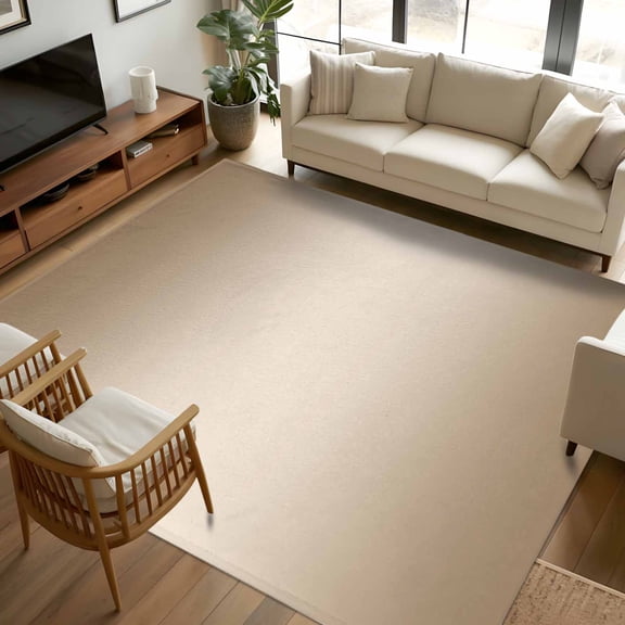 8x10 Area Rugs Beige Ombre Non-Skid Rubber Backing Large Rectangle Rugs - Living Room Bedroom Home Office, Modern Gradient Abstract Art Indoor Floor Mat Carpets Washable Rug