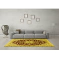 thumbnail image 3 of Ahgly Company Machine Washable Indoor Rectangle Medallion Yellow Traditional Area Rugs, 7' x 10', 3 of 4