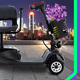 thumbnail image 2 of Scooter Eléctrico de 4 Ruedas Silla de Ruedas Medical Estructura de acero Asiento ajustable y giratorio Canasta frontal y Luz LED, 2 of 7