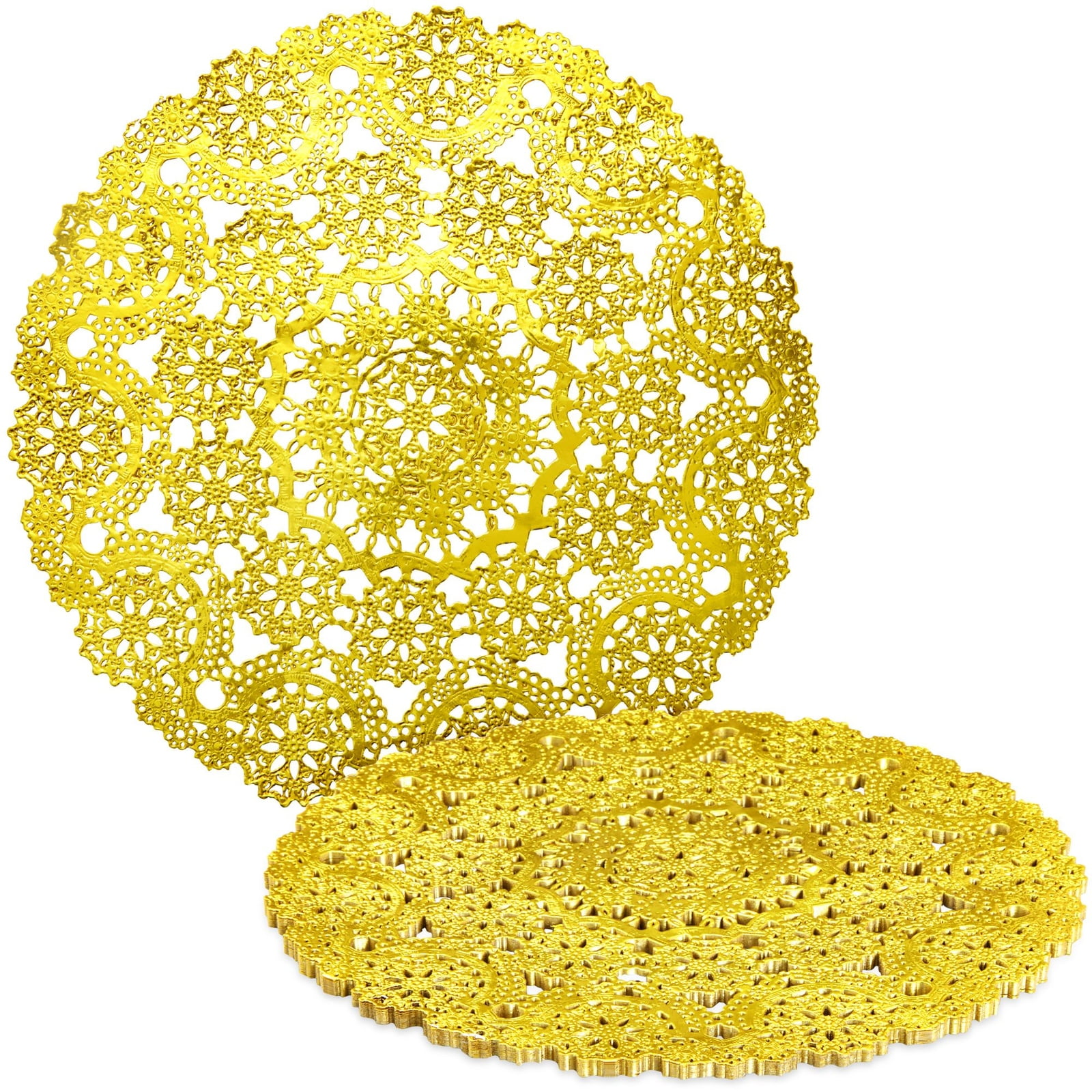 Juvale 60 Pack Gold Doilies, 12 inch Round MedallionStyle, Disposable