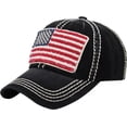 thumbnail image 2 of USA Flag Vintage Distressed Washed Baseball Hat Cap, 2 of 4