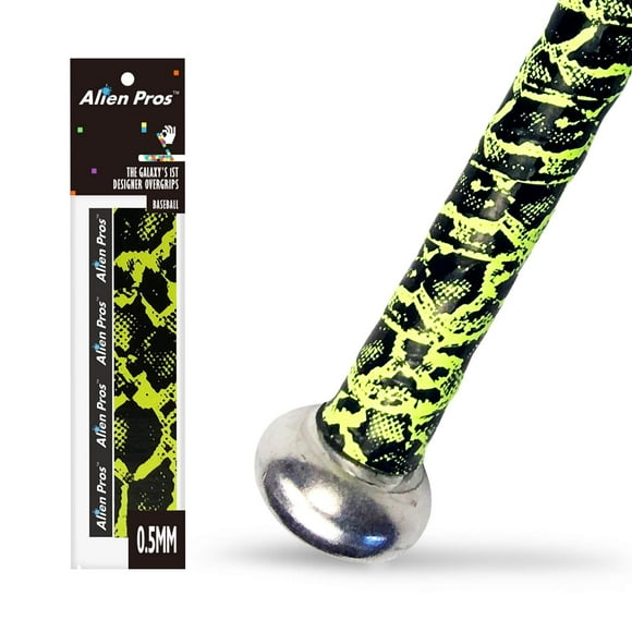 ALIEN PROS Bat Grip Tape 0.5MM for Baseball – Precut and pro Feel Bat Tape – Replacement for Old Baseball bat Grip – Wrap Your Bat for an Epic Home Run (1 Grip, Lizard)