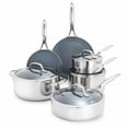 thumbnail image 1 of Greenpan Valencia Pro Stainless Steel 10 Piece Cookware Pots And Pans Set Induction Suitable Mirrored Tri-Ply Ceramic Nonstick Pfas-Free Pfoa-Free Coating Multi Clad Dishwasher Oven & Broiler Safe, 1 of 1
