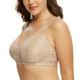 thumbnail image 7 of Exclare Women's Minimizer Bras Comfort Non Padded Full Figure Large Busts Wirefree Plus Size Bra(Beige,40DDD), 7 of 7