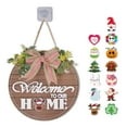 thumbnail image 3 of Interchangeable Round Wooden Sign with 13 Seasonal Pieces Flower Bowknot Plaque, 3 of 19