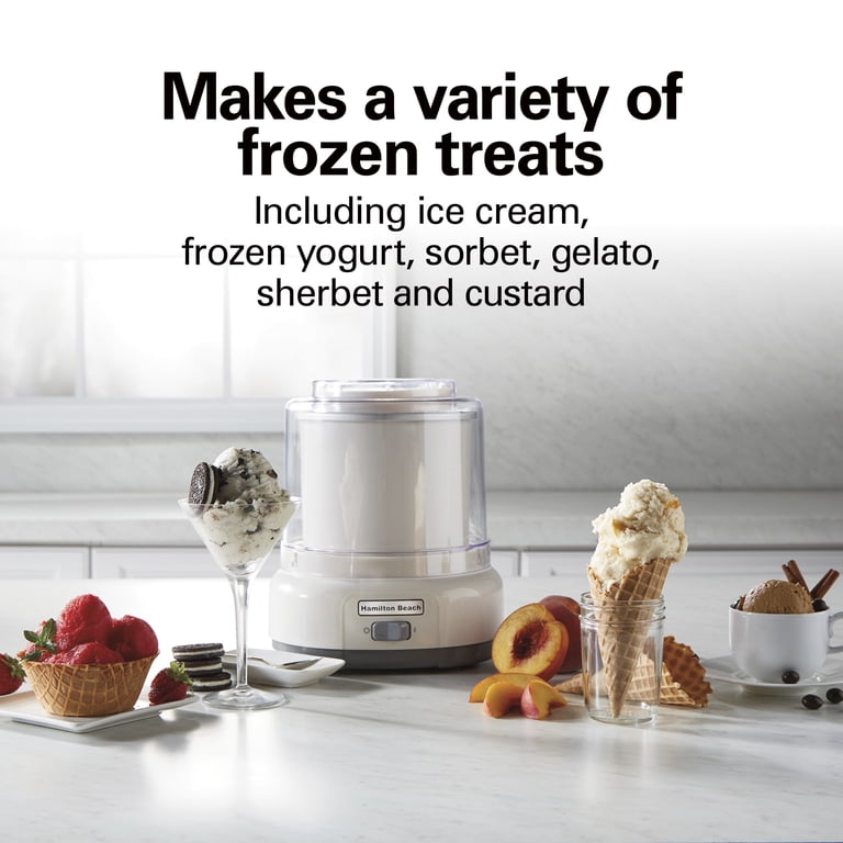 Hamilton Beach Electric Ice Cream Maker, Ice Cream Machine, 1.5