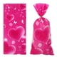 thumbnail image 4 of Nvzi 150 bolsas de celofán con lazos retorcidos para regalos de fiesta, dulces, repostería, tartas, bodas, cumpleaños (rosa oscuro), 4 of 4