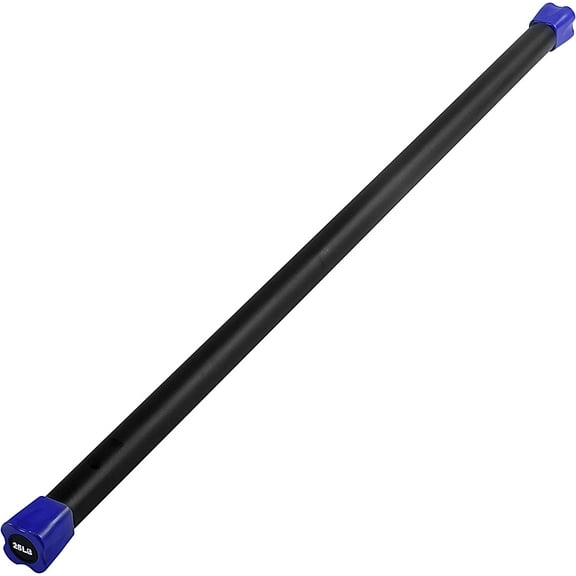 JFIT Weighted Workout Bar with Rubber Padding, 50”, 25 LB, Royal/Black
