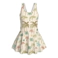 thumbnail image 6 of DISNIMO Palm Tree Print Girl Swimsuit One Piece Bathing Suit for Girls Retro U Neck Swimwear Hawaiian Summer Swim Dress, 6 of 8
