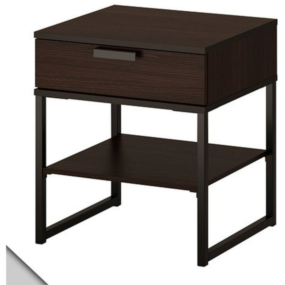 IKEA TRYSIL Nightstand, dark brown, black