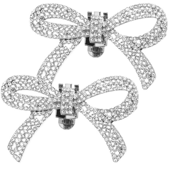 Raindrops Rhinestone Shoe Clips Buckles 1 Pair Bow Decorative Accessories for Women and Girls Footwear
