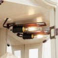 thumbnail image 3 of 70"H Lighted Corner Curio Cabinet with Tempered Glass Doors, Glass Display Cabinet with Curved Top Carving, Light Bulb and Carved Handles, Morden Narrow Cabinet for Living Room, Bedroom, White, 3 of 8