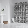 thumbnail image 2 of Black Geometric Triangle Diamond Pattern Shower Curtain 72"x72" ,Bathroom Decorative Shower Curtains Set with 12 Hooks,Modern Waterproof Washable Shower Curtain, 2 of 6