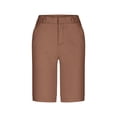 thumbnail image 4 of zbxnLI Womens Straight Leg Shorts Knee Length High Waist Stretch Summer Casual Work Shorts with Pockets, 4 of 4