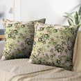 thumbnail image 3 of LALILO Throw Pillow Covers Colorful Oriental Japanese Green Flower Cushion Cover 18" x 18", 2 Pack, 3 of 6