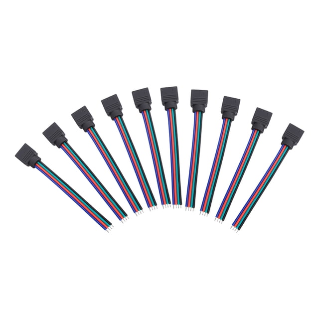 Cable Conector Macho Hembra De 4 Pines, Material De PVC, Sin Necesidad De Soldadura, Para Tira De LED 3528 5050, 10 Cm, Con Cable De 4 Pines
