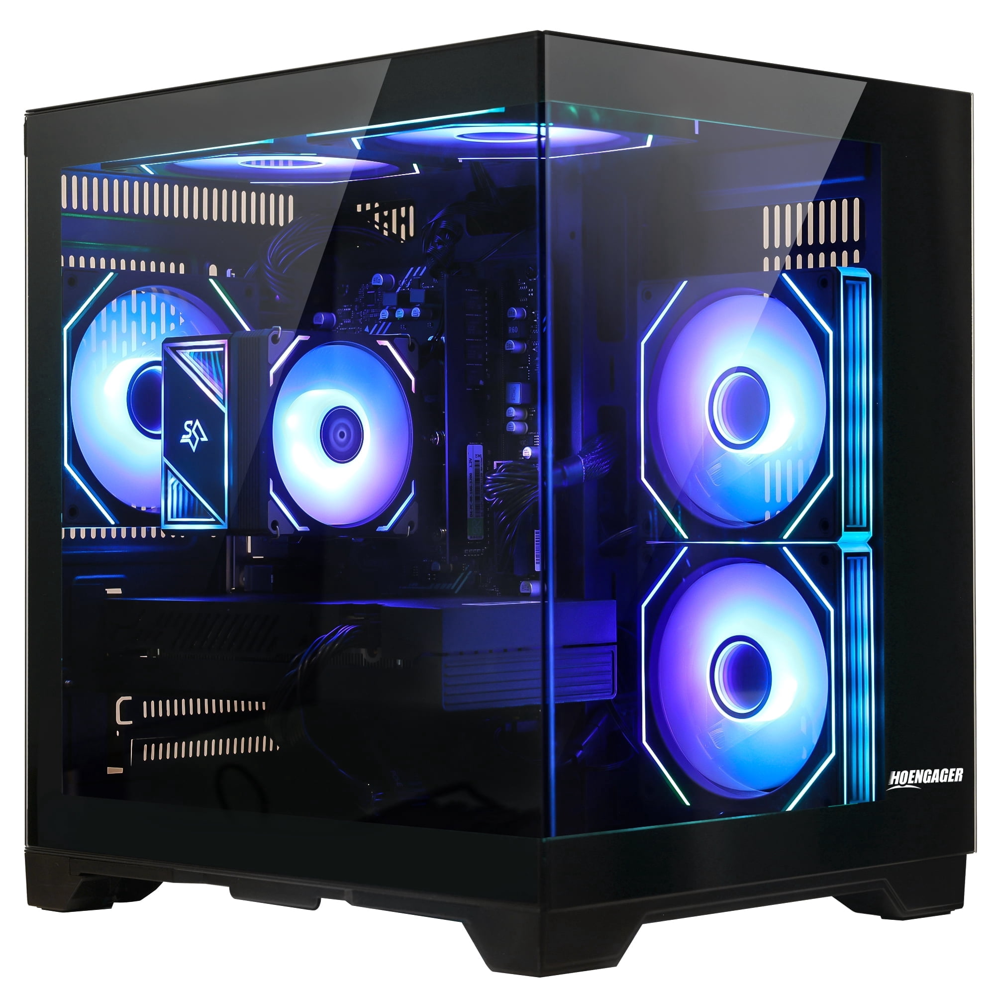 Hoengager King Gaming PC Desktop- AMD Ryzen 5 5500, Radeon RX 6500 XT 4GB, 16GB DDR4 ,1TB PCIe SSD ,ARGB Software ,Windows 11 Prebuilt Gaming PC