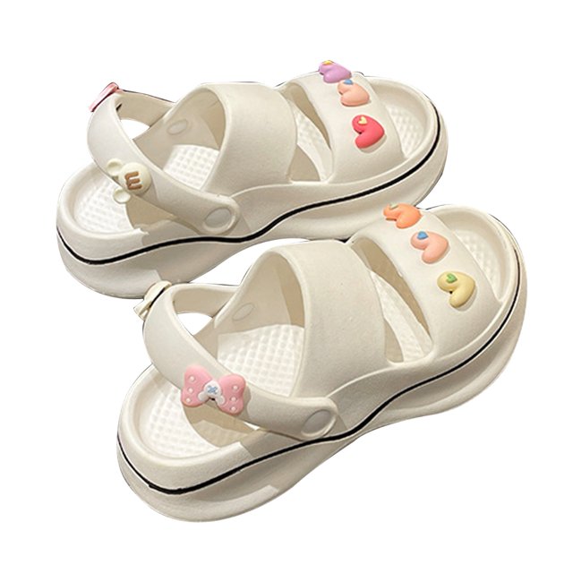 Sandalias de dibujos animados EVA Fondo grueso Precioso corazón Antideslizante Cómodo Zapatilla ligera para el hogar Hotel