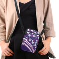 thumbnail image 4 of HELLHERO Birthday Holiday Gift Lightweight Adjustable Shoulder Strap Crossbody Bag Stylish for Outdoor Travel Daily Use, Purple Geometric Floral, 4 of 7
