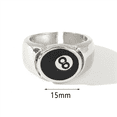 thumbnail image 4 of 2X 8 Ball Pool Ball Ring,Adjustable Number Black 8 Eight Pool Billiard Ring, for Pool Lovers, Billiards Men'S Ring, 4 of 7