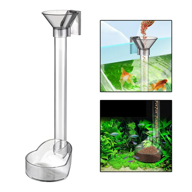 Aquarium Tube d'Alimentation Plat Transparent Réservoir de Poisson Distributeur de Nourriture Bol Aquarium