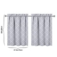 thumbnail image 4 of Kitchen Window Curtains over Sink Purple Geometry Small Window Treatment White Cafe Short Curtains for Bathroom Tier Drapes 27.5x36inch, 4 of 4