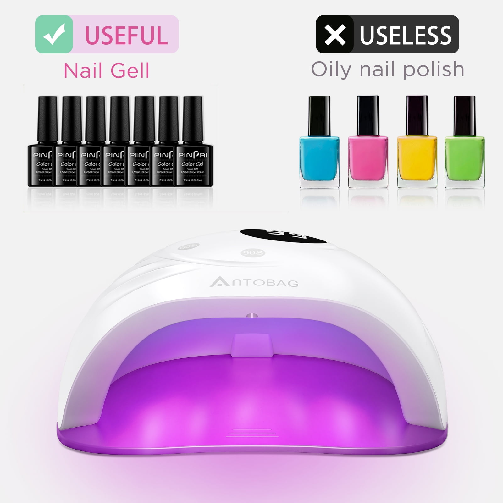 Belle UV Led Nail Lamp,120W Professional UV Light Nails Gel Dryer
