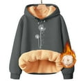 thumbnail image 4 of IMENGL Winter Spring warm fleece hooded sweatshirt falling dandelion, Gray 2XL, Size M-5XL, 4 of 4