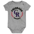 thumbnail image 4 of Infant Purple/White/Heather Gray Colorado Rockies Biggest Little Fan 3-Pack Bodysuit Set, 4 of 4