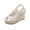 Beige, variant on Womens Wedge Sandals Peep Toe Espadrilles Platform Ankle Strap Slingback Comfort Summer Dressy Shoes Hot Pink 36