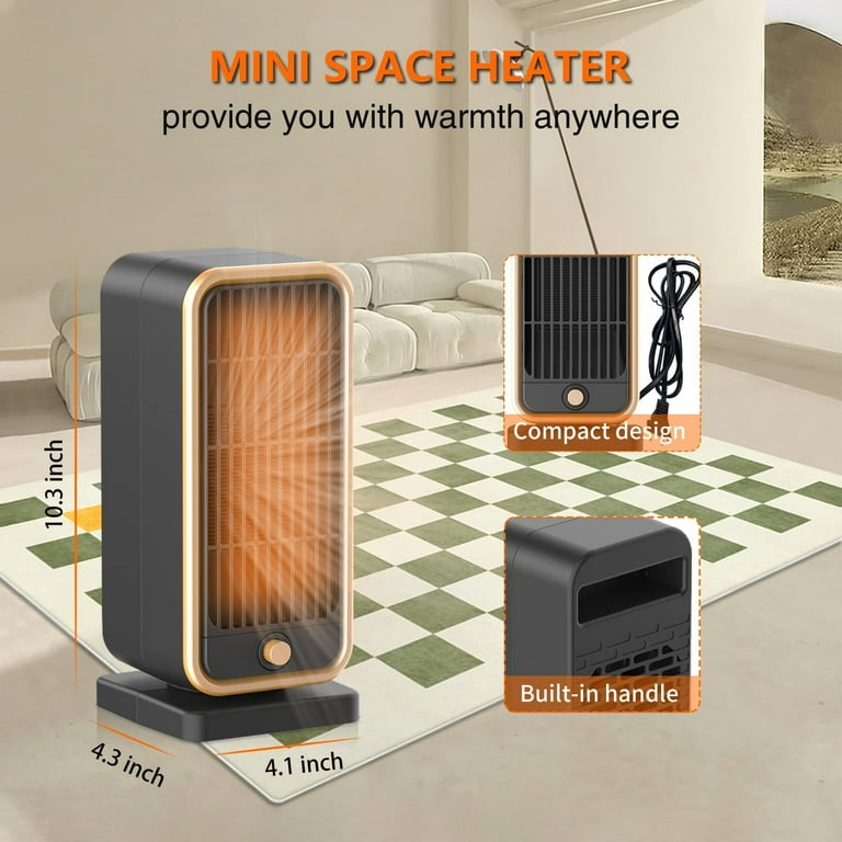 500W Space Heater Mini Ceramic Electric Heater Home Office Heating