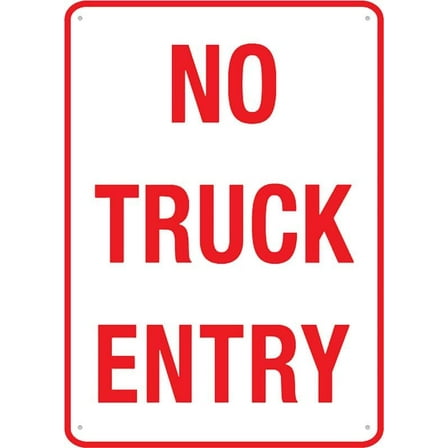 No Truck Entry Sign For House 12"" X 8"" Yard Sign, Premium Aluminum, Sun-Proof, Rust-Free
