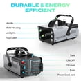 thumbnail image 4 of Máquina de humo para Halloween al aire libre con 6 luces estroboscópicas LED, máquina de humo de 1200 W para interiores con control remoto para DJ, fiestas, discotecas, escenarios y bodas, 4 of 7