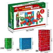 Exercise N Play Jumbo Blocks Set Durability 3 to 6 Years Extra-Thick Cardboard, 40 Pieces