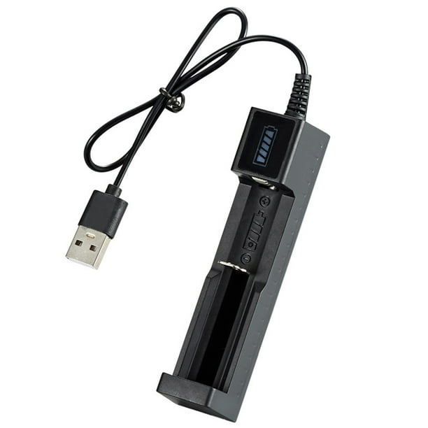 Cargador Batería Litio 1 para 16340 14500 18650 26650 3.7V Recargable USB Pantalla LED Rápida