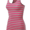 thumbnail image 4 of FashionOutfit Women's Basic Sleeveless Ribbed Racer-Back Stripe Tight Fit Tank Top, 4 of 4