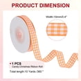 thumbnail image 2 of Uxcell 10 Yards x 0.4" Plaid Ribbon Orange and White Gingham Ribbon Gift Wrapping Ribbon for Christmas, 2 of 7