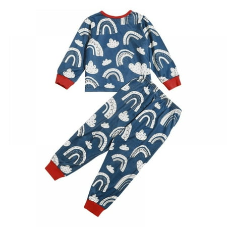 

Baby Boys Girls Sweatsuit Pajamas Set Long Sleeve Sweatshirt+Pants Sleepwear Cartoon Print PJ Loungewear 1-5Y