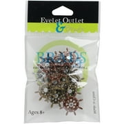 Eyelet Outlet Shape Brads 12/Pkg-Ship Wheel