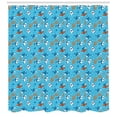 thumbnail image 3 of Ambesonne Shark Shower Curtain, Underwater Funny World, 69"Wx84"L, Blue White Orange, 3 of 3