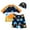 Yellow, variant on NAISIBABY Boys 3-Piece Swimsuits, Short Sleeve Tops Elastic Waist Trunks with Swim Hat Stretch Beach Swimwear Light Blue 6-7T
