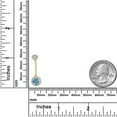 thumbnail image 3 of AVORA 10K Yellow Gold Aqua Simulated Diamond CZ Halo Belly Button Ring Body Jewelry (14 Gauge), 3 of 5