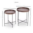 thumbnail image 3 of Bowery Hill Modern 2 Piece Round Accent Table Set in Weathered Brown, 3 of 3