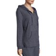 thumbnail image 3 of Hanes Womens French Terry Zip Hoodie, L, Navy Heather, 3 of 4