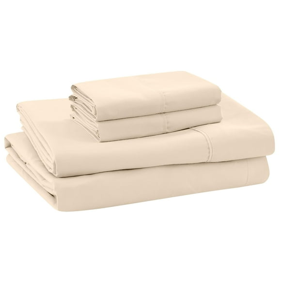 Modern Threads Soft Microfiber Solid Sheets - Luxurious Microfiber Bed Sheets - Includes Flat Sheet, Fitted Sheet with Deep Pockets, & Pillowcases Egg Shell Queen