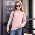 thumbnail image 5 of Resicozy Girls Long Sleeve Shirts Turtleneck Casual Base Slim Fit Fall Shirt for Kids, Soft Winter Tops for School Outdoor Daily Wear 2-13 Years Pink 120, 5 of 6