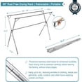 thumbnail image 4 of 95 Inches Clothes Drying Rack Clothing Folding Indoor Outdoor, Heavy Duty Stainless Steel Laundry Drying Rack, Foldable Portable Garment Rack with 20 Windproof Hooks, 4 of 7
